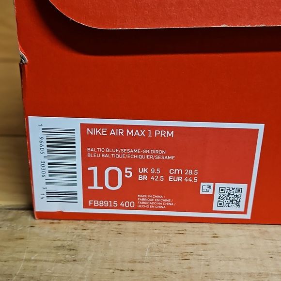 Nike Air Max 1 Blue Mens Running Shoe Sneaker FB8915-400 - Picture 12 of 15